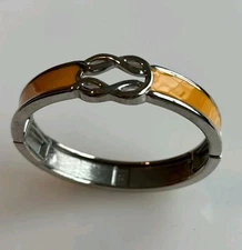 Lia Sophia stretch bracelet, yellow and silver tone