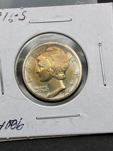 1916 S Mercury Dime - Fine -  $1.99 Shipping