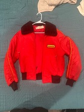 Vintage 70s 80s Toyotaline Toyota Jacket Red Nylon Sherpa Collar Made in USA L
