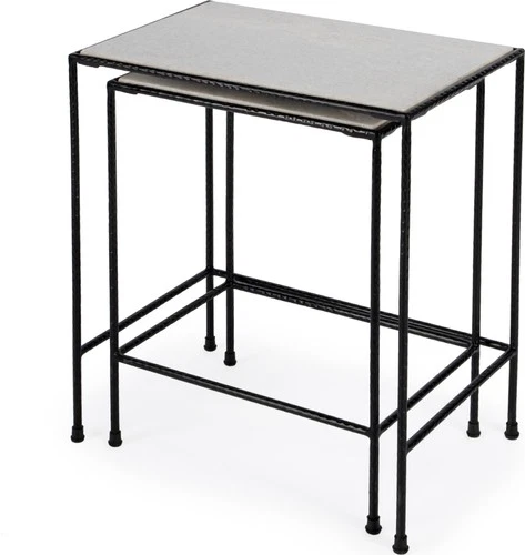 Iron and Marble Nesting Tables by Butler Specialty - Picture 2 of 7