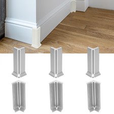 4.07 Inch 3 Inside  3 Outside Self Adhesive Baseboard Corner Blocks Silver 