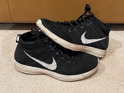 Nike Lunar Flyknit Chukka Black Neo Turquoise White HTM 554969-031 Men's US 12