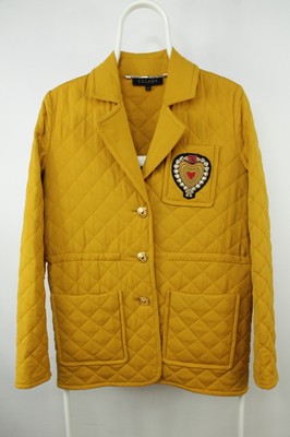 Escada Quilted Blazer Jacket Pall Yellow Women's 32 XS / US 2