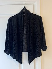 Phase Eight Black Velvet Burnout Jacket. Size 12.