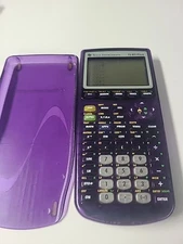 TI- 83 Plus Calculator Texas Instruments Clear Purple Tested Working 