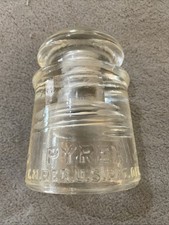 ANTIQUE PYREX CLEAR GLASS INSULATOR MADE IN USA