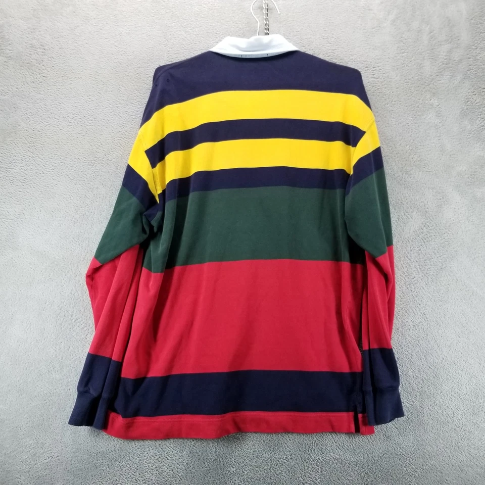 VTG Nautica Shirt Mens S Rugby Striped Long Sleeve 90s Collared Preppy - Image 2 of 4