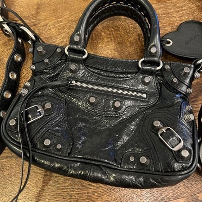 Balenciaga Black Shoulder Bag with Heart Mirror 460989 | eBay