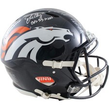 John Elway Terrell Davis Von Miller Signed Denver Broncos Helmet MVP BAS 54273