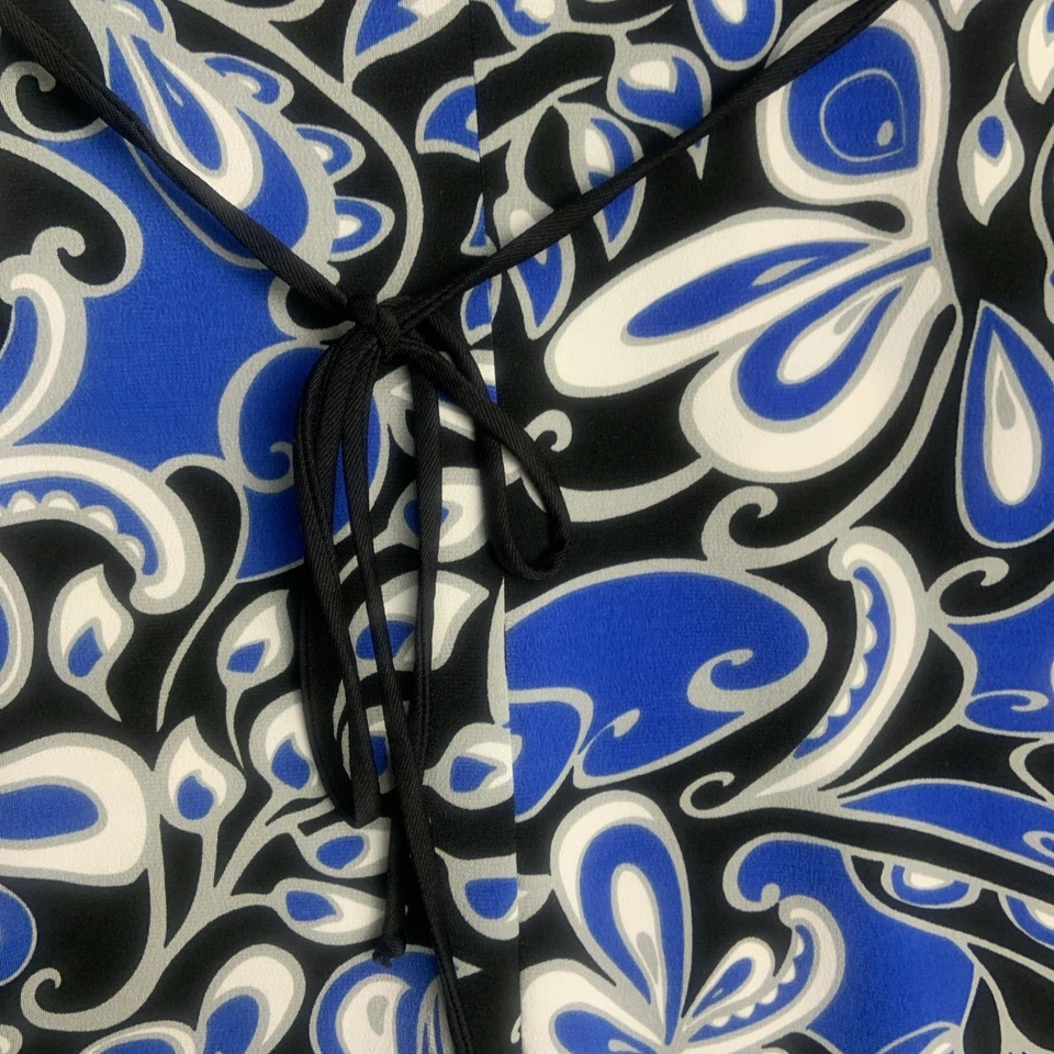 Vestido Vintage Y2K Sello Húmedo M Azul Negro Estilo Manga Disco Retro Hippie Foto 3 de 4