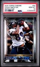 2015 TOPPS CHROME #84 STEVE SMITH SR. PSA 10 GEM MINT REFRACTOR POP 2 PANTHERS