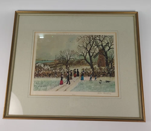 Helen Bradley WINTER Signed Mounted & Framed 51 x 43 cm over frame