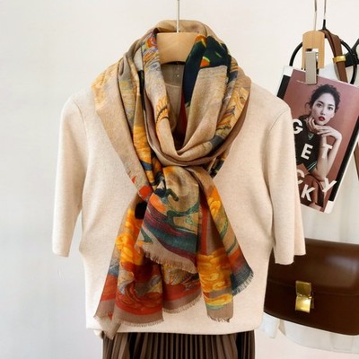 Dunhuang classic high-end water-soluble wool scarf