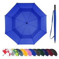 62 Inch Large Black Golf Umbrella Windproof   Automatic Travel Umbrella, Doub...
