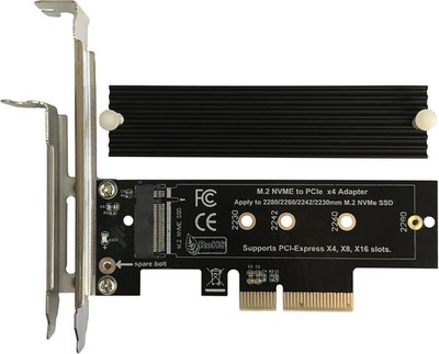 M.2 NVME to PCIe 3.0/4.0 x4 Adapter, NVME/AHCI SSD Expansion Black-X4 