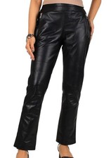 Laverapelle Women's Genuine Lambskin Ankle Cut Leather Pants 26 READ