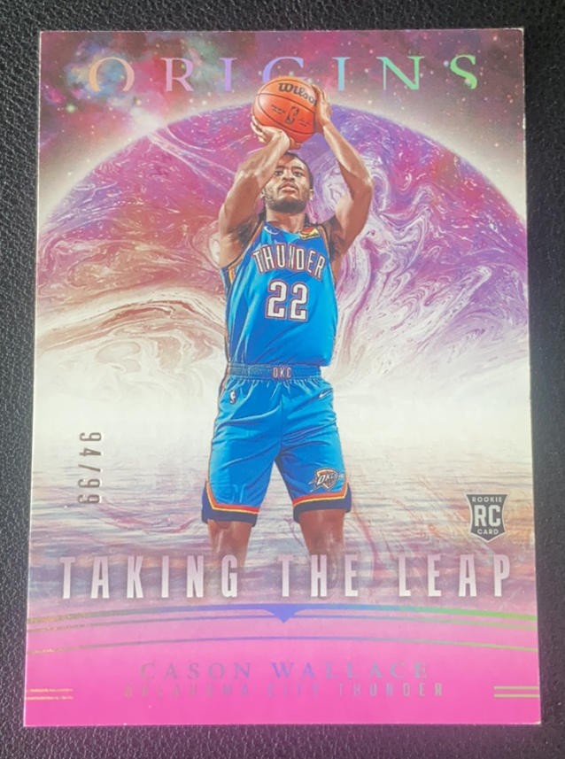 Cason Wallace 2023-24 Panini Origins Taking The Leap Pink 94/99 RC #14