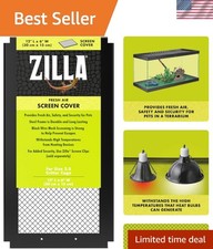 Zilla Fresh Air Screen Cover - Durable Metal Mesh for Reptile Terrariums, 12x6