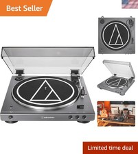 Advanced Automatic Vinyl Turntable - Bluetooth  Dual-Speed, Gun-Metal/Black