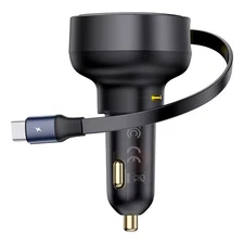 Baseus - Enjoyment Pro Car Charger C+Retractable Type-C Cable 60W Cluster - B...