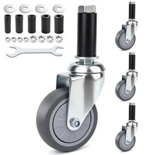 3 Inch NO Locking Brake Expanding Stem Casters Set of 4  Adjustable casters for