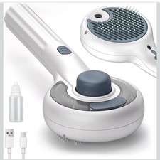 Cat Steam Brush, 3-in-1 Self-Cleaning Pet Grooming Tool with Water Spray, Sheddi