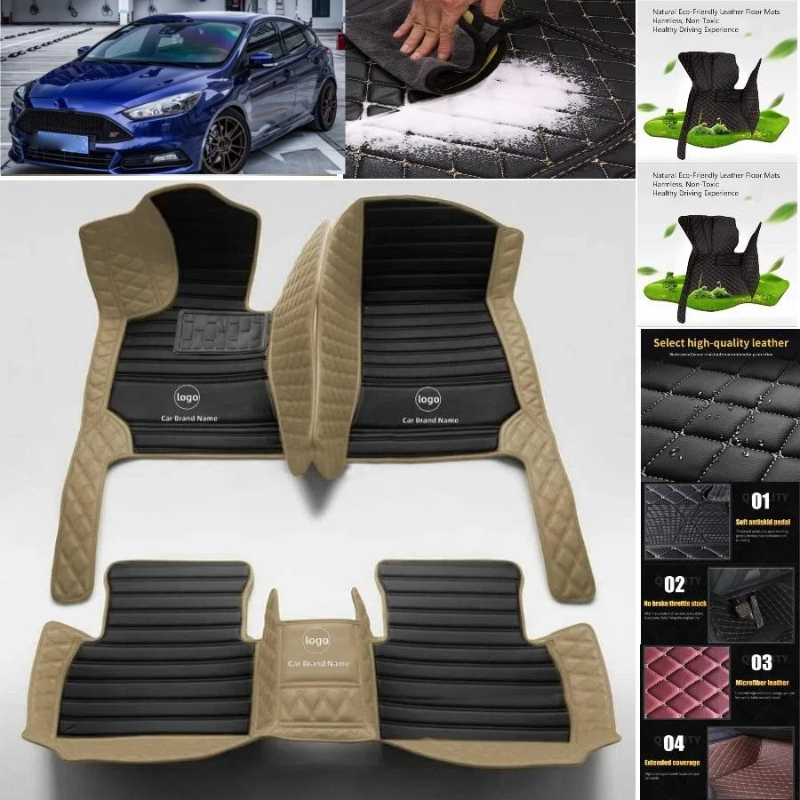 Tidyard Juego De Alfombrillas Para Coche Con 4 Piezas Para Ford Focus II 2004-20