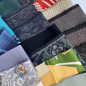 Silk Bundle #224 36 Strips Vintage Fabric Scraps Japanese Kimono Fabric Bag