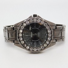 Geneva No:6945 Black-Tone Quartz Analog Women's Watch Sz. 6 3/4" New Battery
