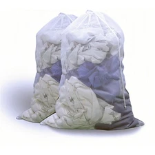 Large Mesh Laundry Bag 2 Pack 24x36 Inch Heavy Duty Drawstring Lockable Wash