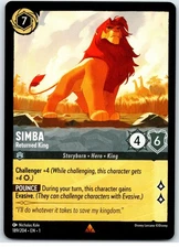 #189 Simba - Returned King - Rare - Steel 2023 Disney Lorcana The First Chapter