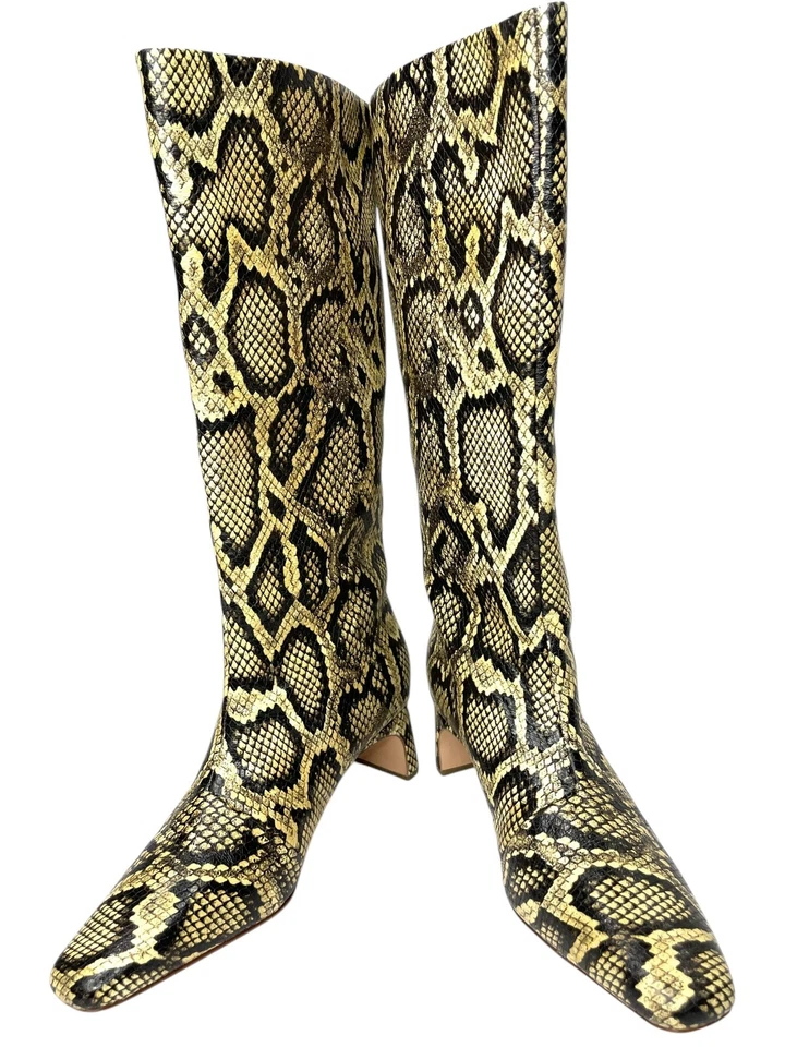 Loeffler Randall Leighton Sahra Tall Snake Leather Print Boots 6.5 NEW $695 SH35