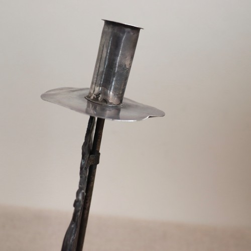 Antico candelabro in argento coloniale spagnolo repousse altare sterling ramilletes - Foto 14 di 19
