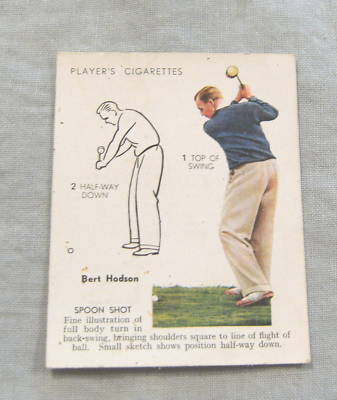 1939 GOLF CIGARETTE CARD #17 - SPOON, BERT HODSON