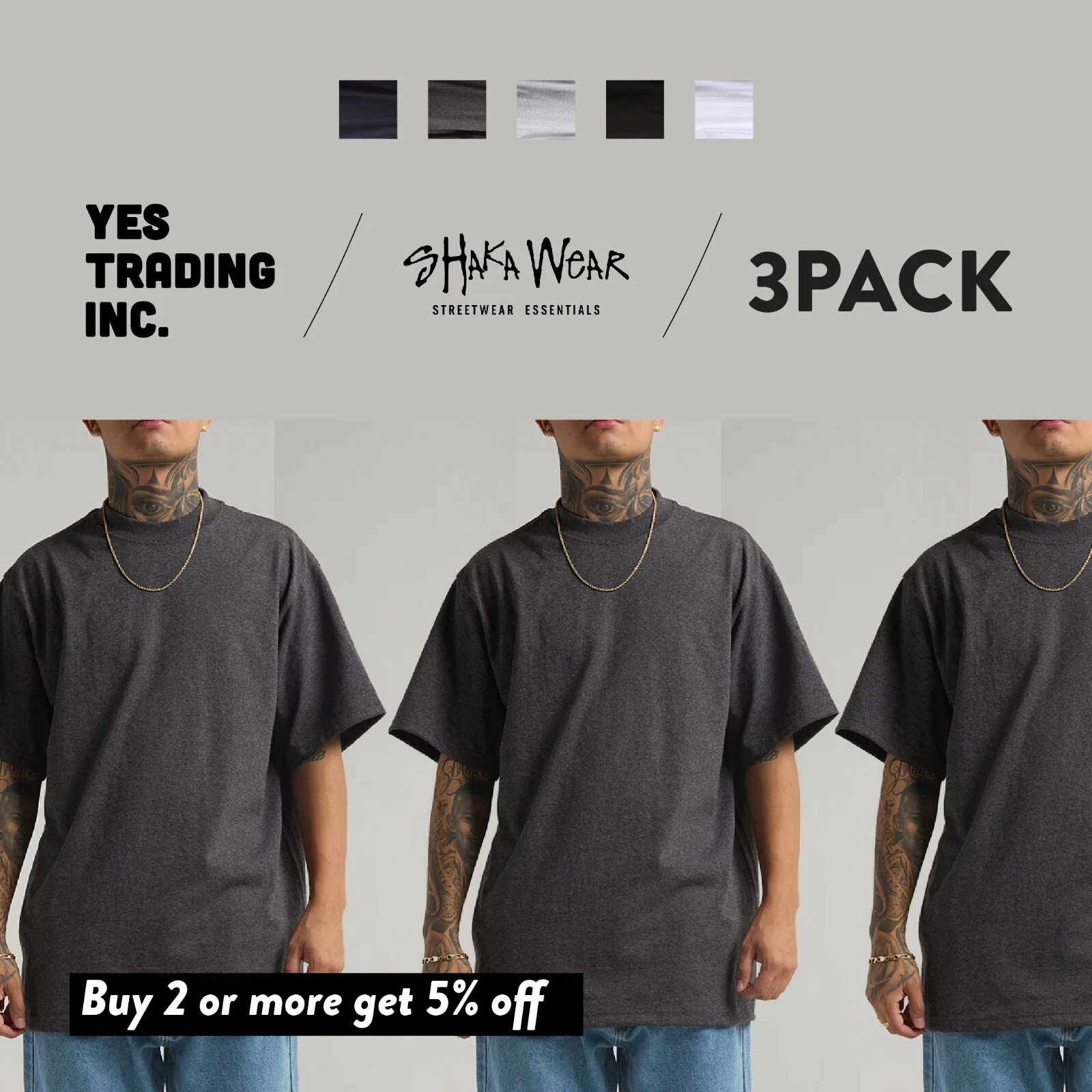 3 PACK SHAKAWEAR MENS MAX HEAVYWEIGHT SHORT SLEEVE T SHIRTS SHAKA WEAR TEE SHIRT
Opens in a new wind