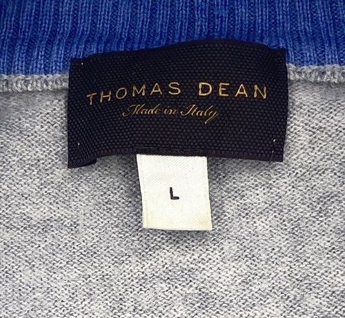 Thomas Dean Retro Sweater Extra Fine Merino Wool Gingham Check Mens Large - Picture 11 of 11