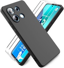 For Xiaomi Redmi Note 13 4G Case, Slim Gel Phone Cover & Glass Screen Protector