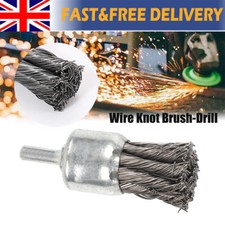 25mm Wire Knot End Brush Carbon Steel with 1/4" Shank For Die Grinder or Drill