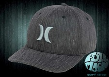 New Hurley Black Suits Graphite Texture Men's Flex Fit Hat
