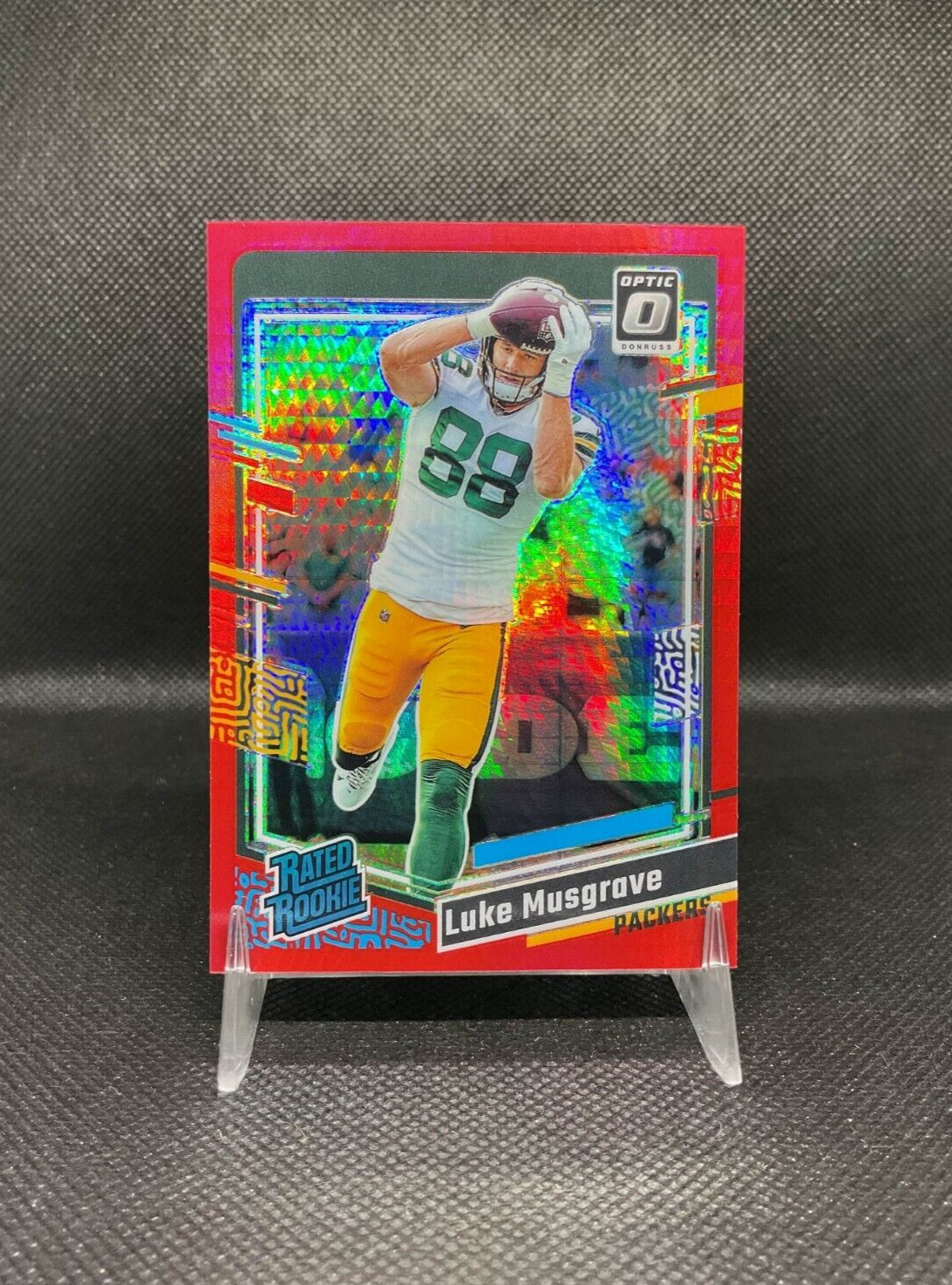 2023 Optic Football Luke Musgrave RC ROOKIE Hobby Red Hyper Packers #241 Prizm