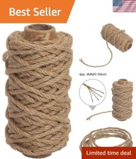 Strong Black Jute Twine, 4mm Thick, 66 Feet for Crafts, Gardening, and Decor