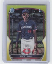2023 Bowman Chrome Hendry Chivilli BCP-236 1st Yellow Refractor /75 Twins 