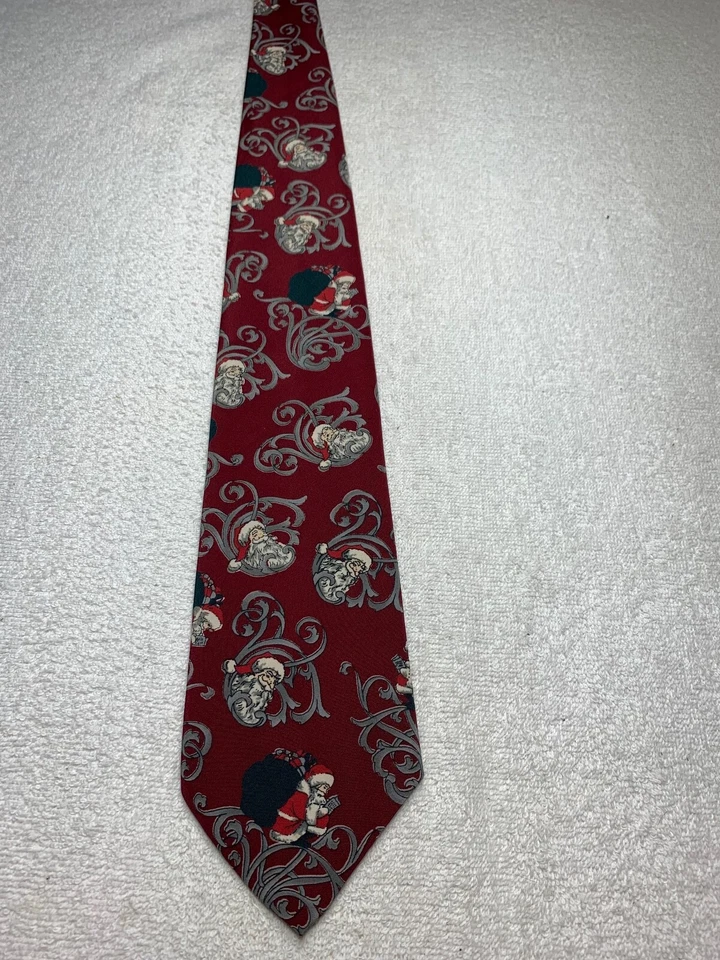 CORBATA JORDACHE HOMBRE ROJA CON SANTA Y GRIS 3,75 X 58 Foto 2 de 4