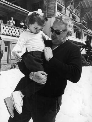 Prince Rainier of Monaco takes his daughter Princess Stephanie 1968 OLD PHOTO