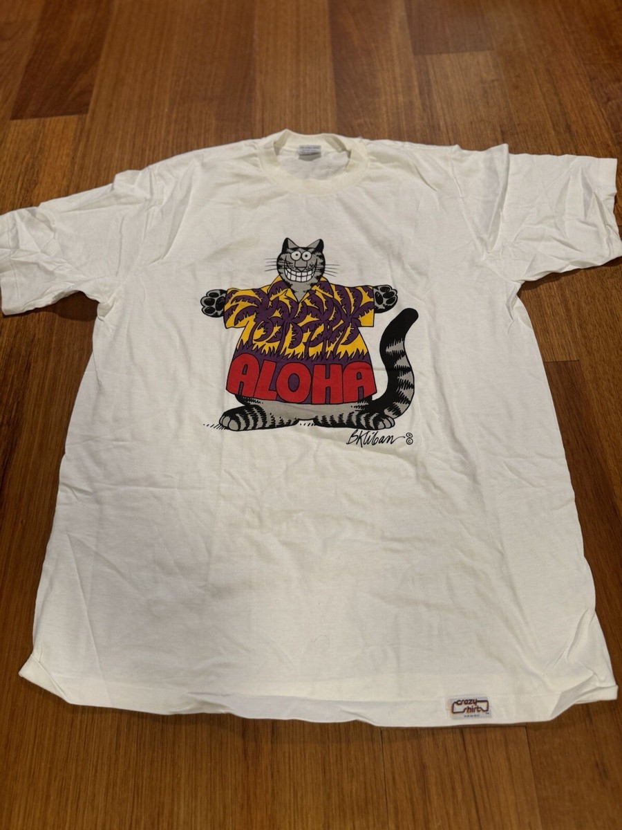 Vintage Crazy Shirts Hawaii B Kliban Cat Shirt Aloha 90s Large