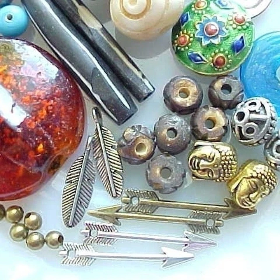 Cuentas de vidrio de murano de agujero grande kit de cuentas artesanales de macramé dijes bohemios Foto 3 de 4