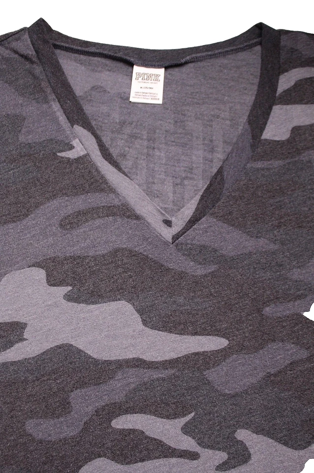 CAMISETA VICTORIA'S SECRET ROSA DAMAS TALLA M GRIS CAMUFLAJE COBRE LOGO MANGA LARGA Foto 2 de 4