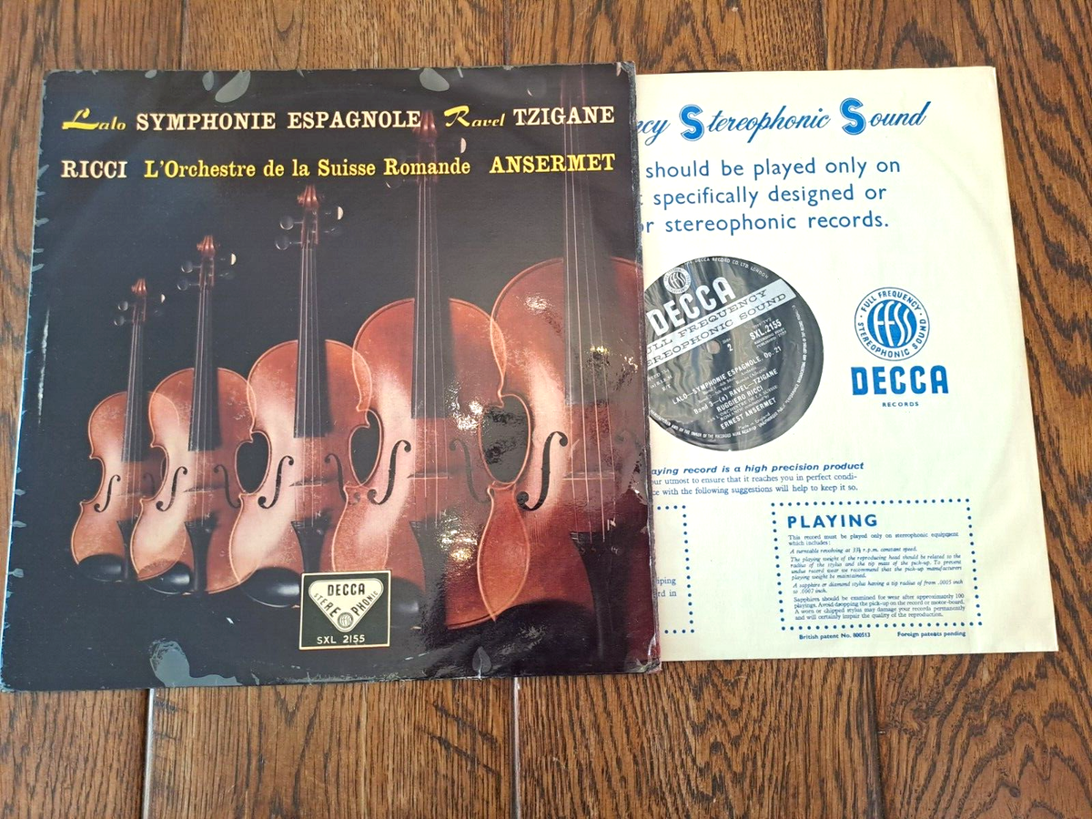 独LP Edouard Lalo / Maurice Ravel,  Symphonie Espagnole / Tzigane SXL2155 Decca, Speakers Corn /00260 Ruggiero Ricci, Lalo-Symphonie Espagnole / Ravel-Tzigane