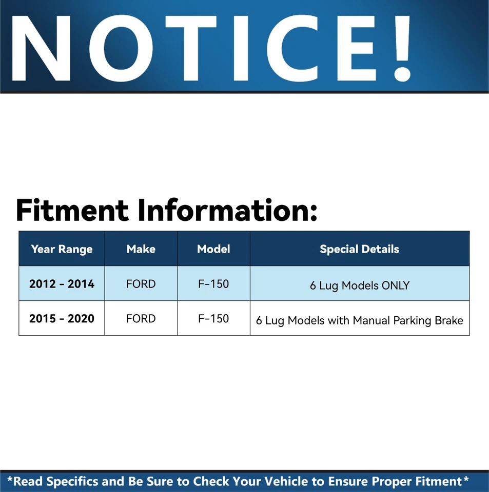 6 tacos rotores de disco delanteros y traseros y pastillas de freno de cerámica para Ford F-150 2012-2020 Foto 2 de 4