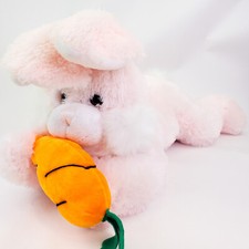 Easter Bunny Plush White with Carrot Bow 24 Stuffed Animal Spring Decor